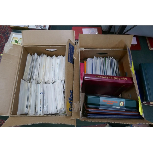 121 - Stamps - Channel Islands and Isle of Mann presentation packs and FDC plus 5 FDC albums (empty)