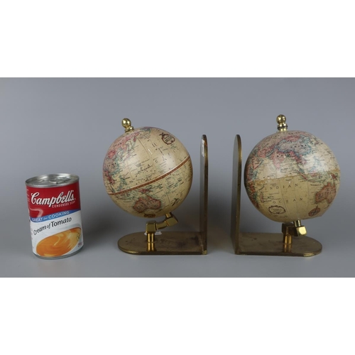 161 - Pair of globe bookends - Approx height: 16cm