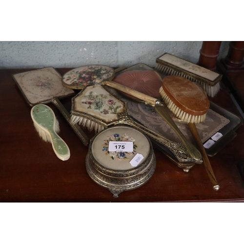 175 - Collection of vanity mirrors with tray