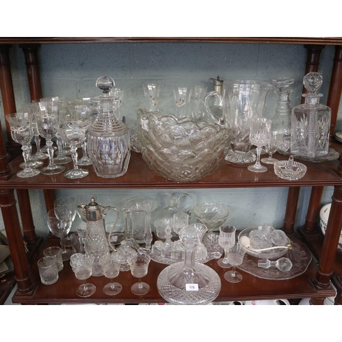 178 - Collection of cut glass to include ships decanter