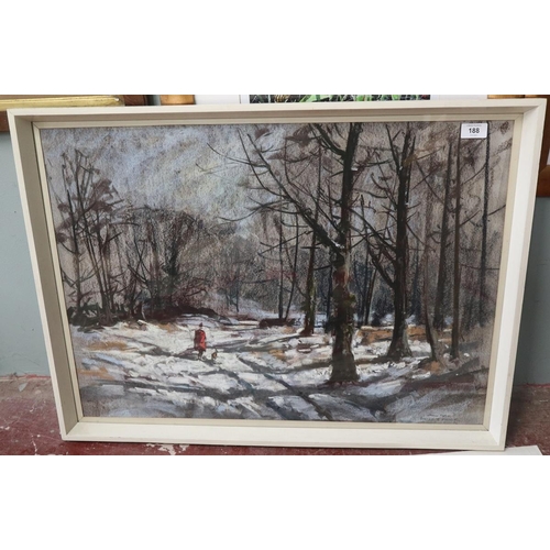 188 - Pastel - Woodland scene by Aubery R Phillips