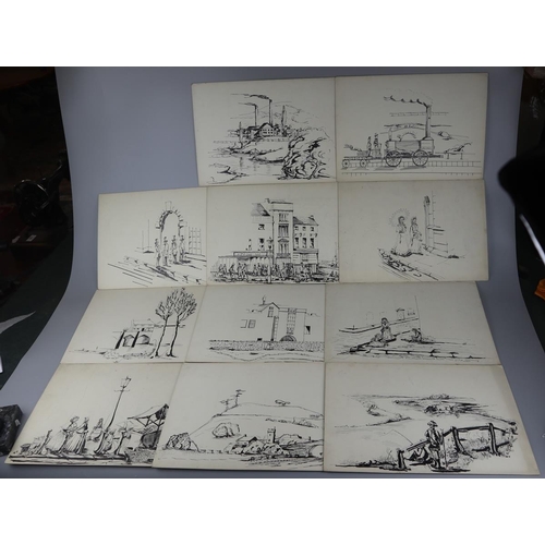 196 - Collection of prints to include original glass plates
