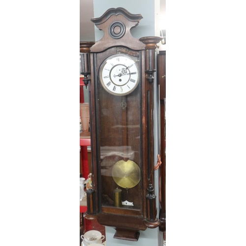 223 - Victorian mahogany wall clock