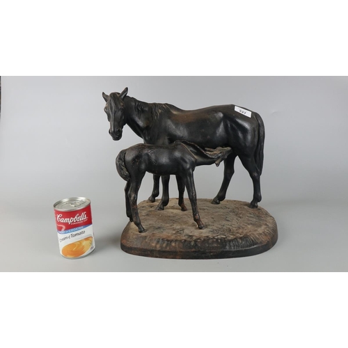 227 - Cast figure of horse and foal - Approx H:31cm