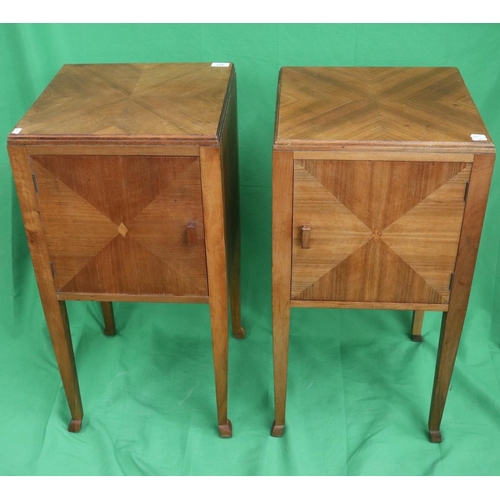 228 - Pair of walnut Art Deco bedside cabinets