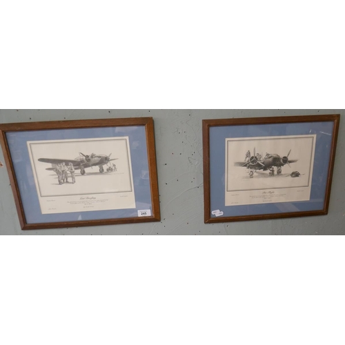 245 - 2 military air craft prints by Gerald Coulson