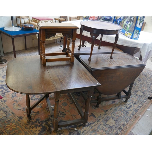 364 - Collection of tables and a stool
