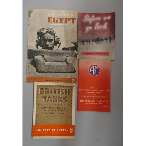 87 - Rare WWII British tanks what they look like leaflet and 3 other WWII books