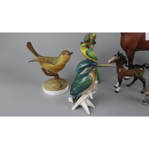 158 - Collection of ceramics to include Karl Ens kingfisher figure etc.
