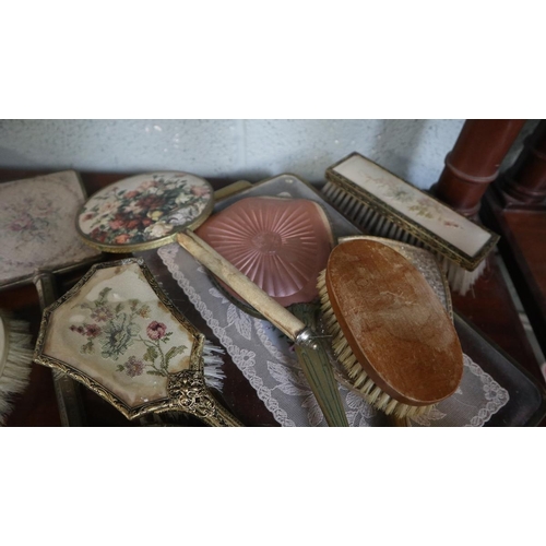 175 - Collection of vanity mirrors with tray