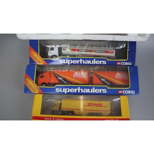 238 - Collection of boxed die cast model trucks to include Corgi Super Haulers and Eddie Stobart