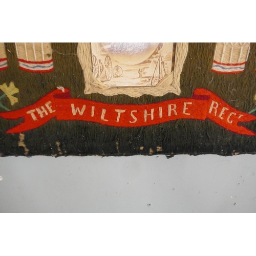308 - The Wiltshire Regiment war work - Approx size: 64cm x 59cm