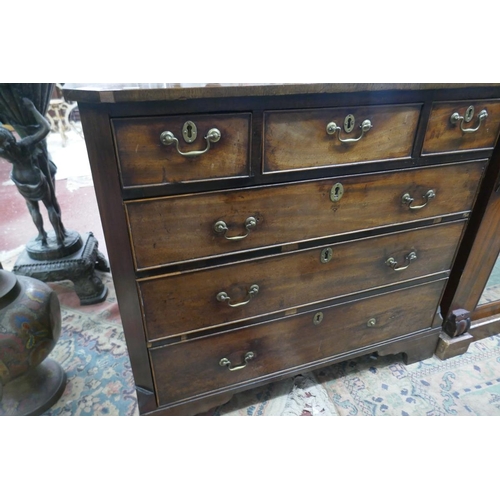 316 - Georgian mahogany chest 3 over 3 drawers - Approx size: W: 107cm D: 54cm H: 94cm