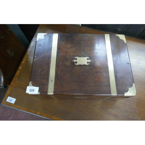 329 - Victorian brass bound box