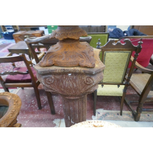 403 - Pair of tall cast iron planters on Ionic columns - Approx height: 130cm