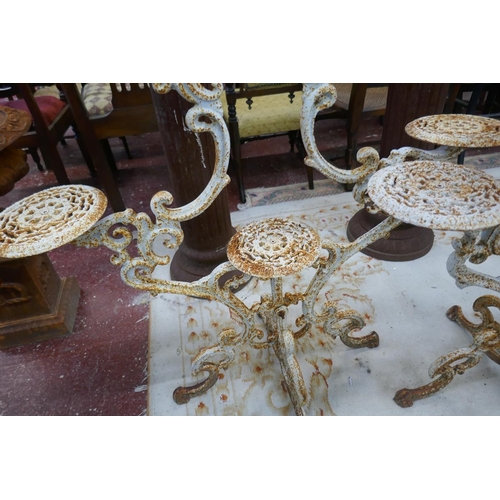 404 - Pair of cast iron 6 branch plant stands - Approx height: 99cm