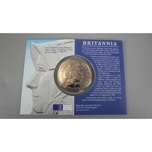 72 - Fine silver 1 ounce coin Britannia 2003