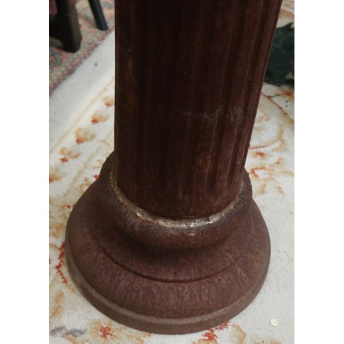 403 - Pair of tall cast iron planters on Ionic columns - Approx height: 130cm