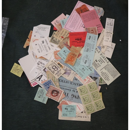 128 - Ephemera bus tickets and railway letter stamps