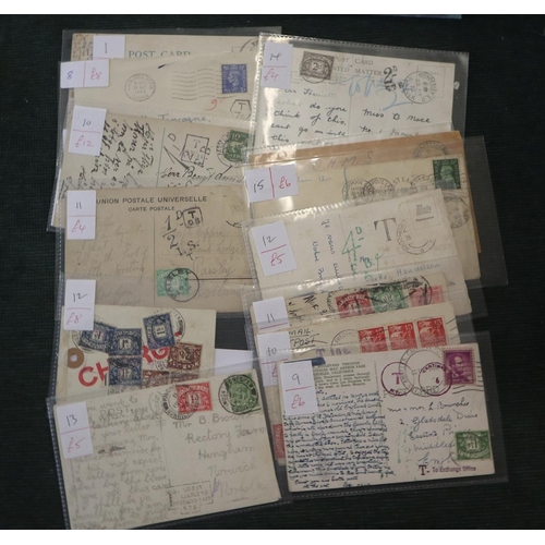 134 - Stamps - Postage dues on covers or postcards (13)