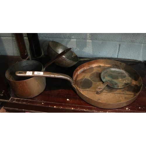 152 - Collection of copper pans
