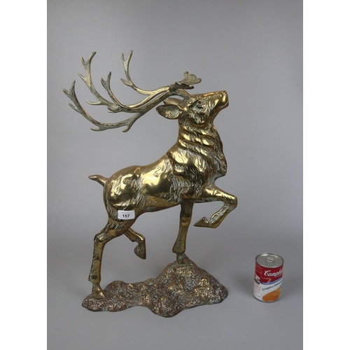 157 - Large brass elk figure - Approx height: 58cm