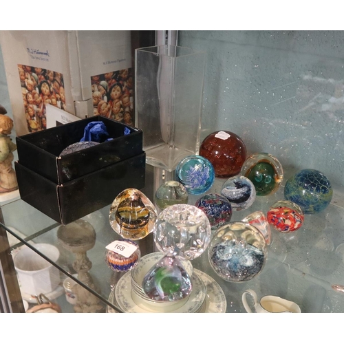 168 - Collection of paperweights to include Waterford Caithness etc