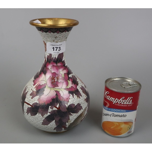 173 - Cloisonne vase - Approx height: 21cm