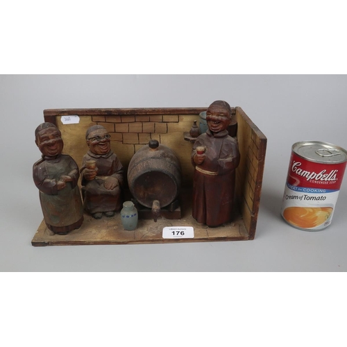 176 - Unusual monk's drinking diorama 