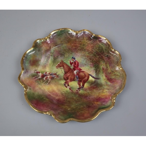 181 - Hand painted plate by Worcester artist Richard Budd