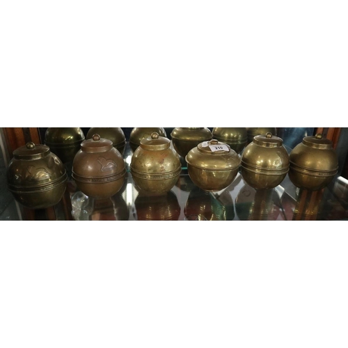 210 - 6 brass Lipton’s Souvenir tea caddys from the British Empire exhibition 1924-25