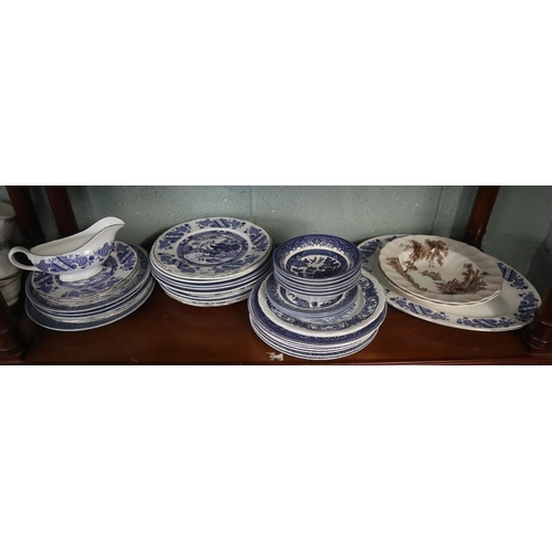 227 - Collection of blue and white china