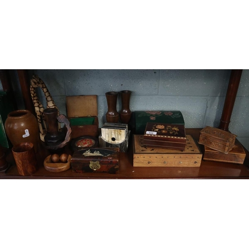 228 - Collection of treen and wooden boxes