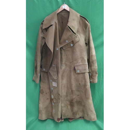 232 - WWII rubberised motorcycle jacket dated 1945