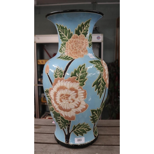 253 - Large Oriental vase/stick stand - Approx height: 51cm