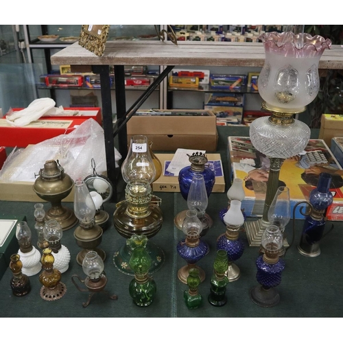 254 - Collection of oil lamps