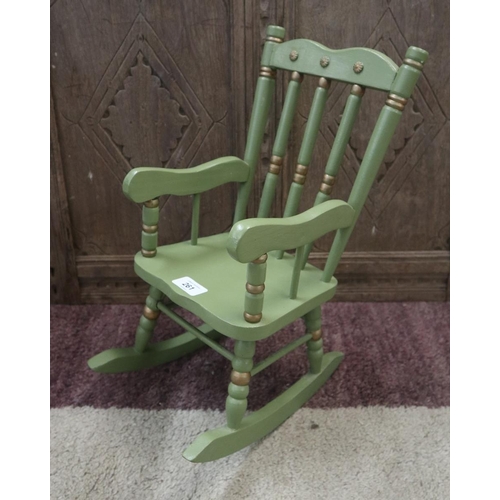 261 - Miniature wooden rocking chair