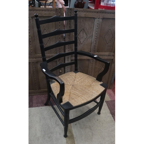 262 - Arts & Crafts ebonised armchair