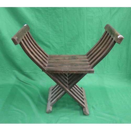 269 - Folding teak stool