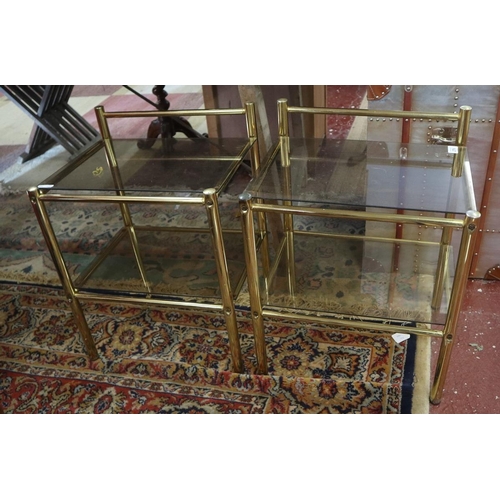 279 - Pair of vintage brass side tables