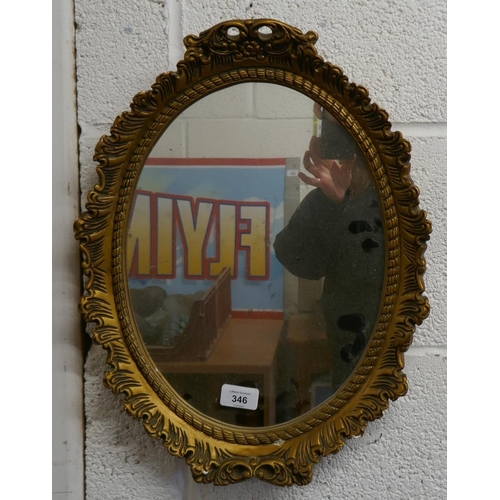 346 - Gilt framed oval mirror