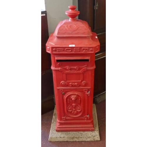 356 - Cast iron postbox - Approx height: 115cm