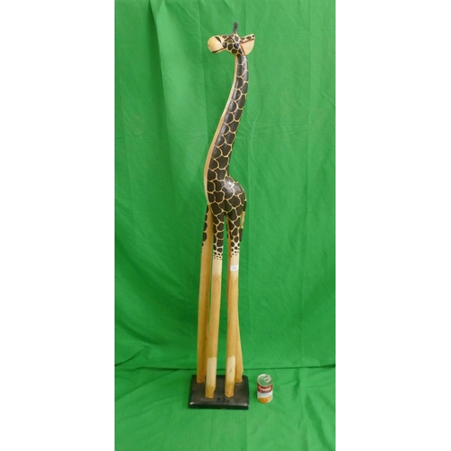 373 - Large carved giraffe figure - Approx height 152cm