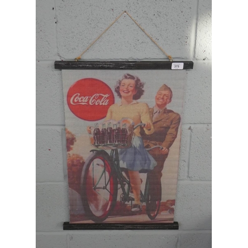 375 - Coca Cola hanging advertising canvas