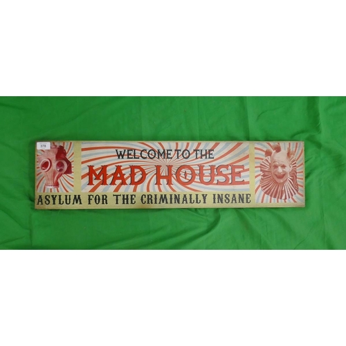 378 - Wooden Mad House sign