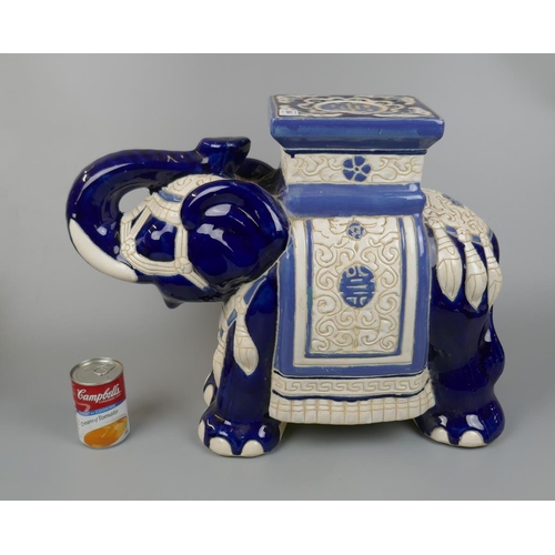 384 - Ceramic elephant stool A/F