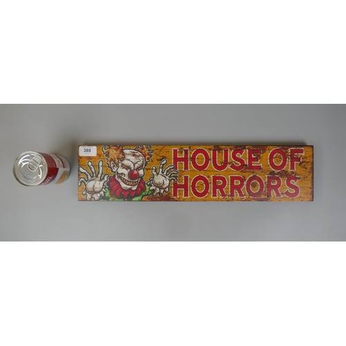 388 - Wooden House of Horrors sign