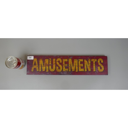 390 - Wooden Amusements sign