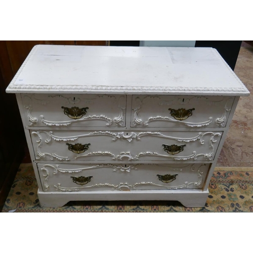 392 - Vintage French chest of drawers - Approx size: W: 97cm D: 46cm H: 78cm