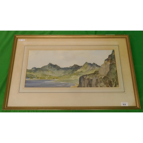 414 - Watercolour - Seascape by Francis R Flint son of William Russell Flint - Approx image size: 54cm x 2... 